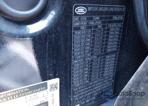 2019 Land Rover Range Rover Velar P250 R-Dynamic Se z USA, uszkodzony, nr VIN SALYL2EX8KA783540